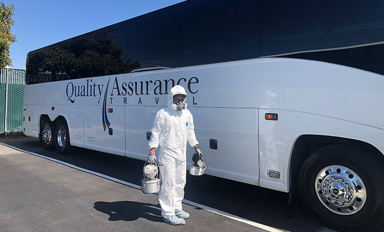 56 Passenger Coach Sanitizing, Cleaning
