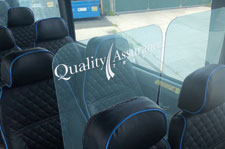 charter bus social distance passenger shield