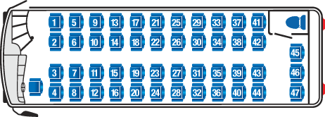 56 Passenger Bus Seating Chart