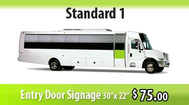 bus wrap standard: entry door signage